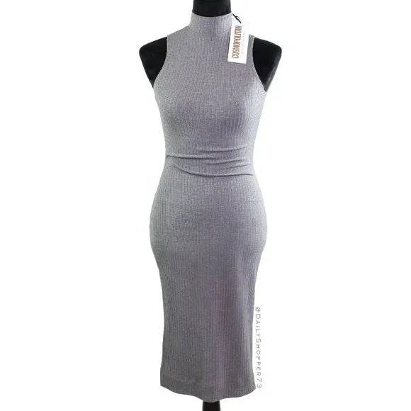 strapless open back dress Chic Season Mock Neck Cutout Ribbed Knit Mini Dress main image 1